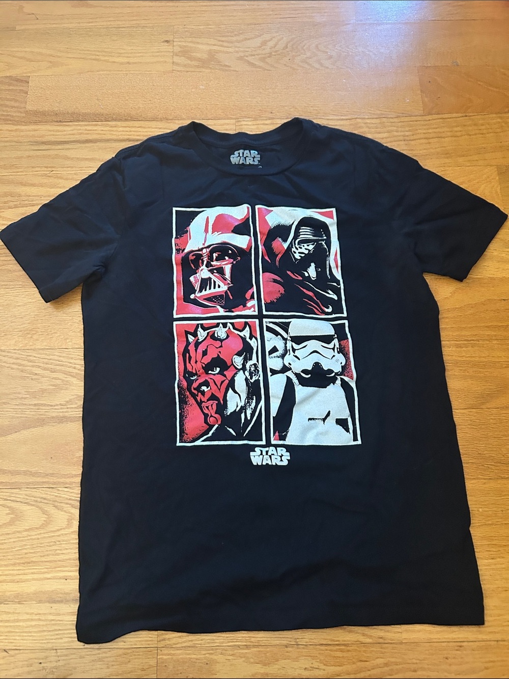 Boys Star Wars Black Short Sleeve Panel Character Tee